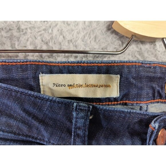 Pilcro Stet Mid-Rise Slit Hem Skinny Stretch Jeans Medium Wash Blue Size 27 - Picture 8 of 11